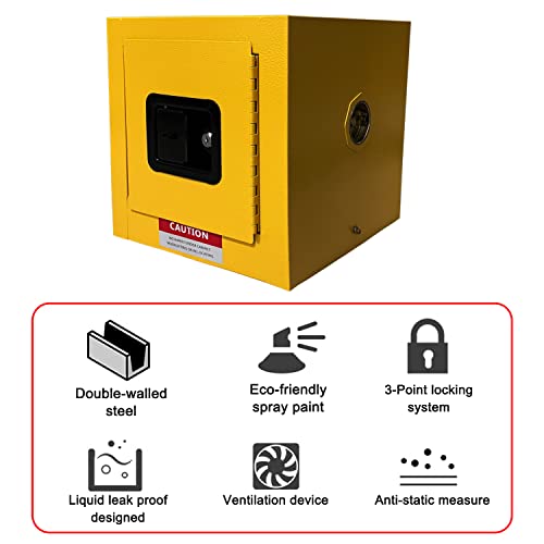 Flammable Safety Storage Cabinet 13"x13"x13" Industry Hazardous Materials - size: 13"*13"*13"