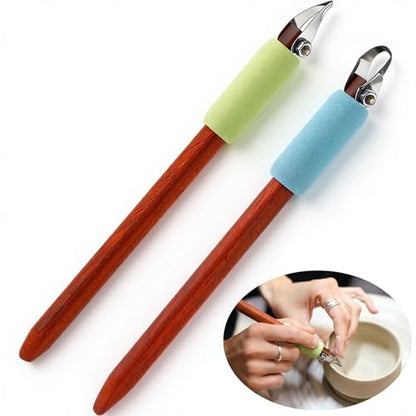 Leriton 2 Pack Clay Carving Tools Pottery Scrapers, Set 1, Multicolor - color: Multicolor, style: Set 1