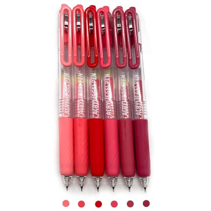 6 Colors 0.7mm Fine Pointed Acrylic Gel Pen Set,Lip Enamel Red - color: Red