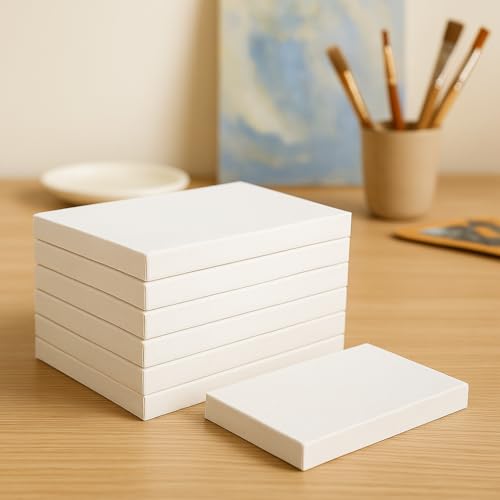 LWR CRAFTS Mini Stretched Canvas 3" X 5" Pack of 6 - size: 3"x5"x6