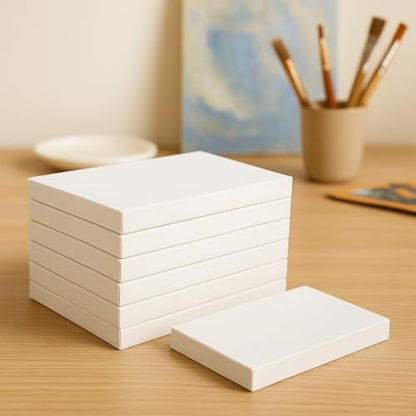 LWR CRAFTS Mini Stretched Canvas 3" X 5" Pack of 6 - size: 3"x5"x6
