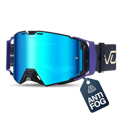 Motocross Goggles Anti-Fog Motorcycle Protective Eyewear for Men - color: Blue