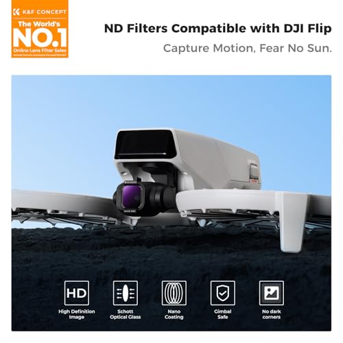 K&F CONCEPT ND Filter Kit Compatible with DJI Flip - style: ND8+ND16+ND32+ND64