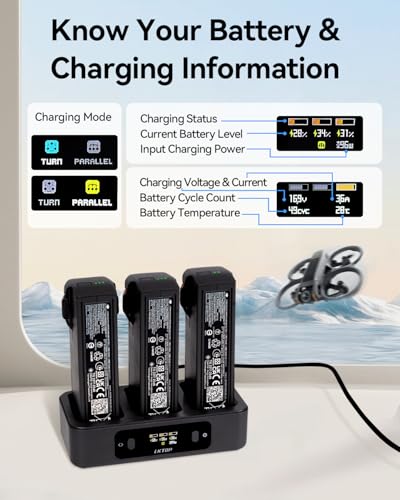 LKTOP 100W Replacement DJI Avata 2 Battery Charging Hub (2X Super Fast)