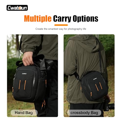 Cwatcun Compact Camera Sling Bag, Padded Crossbody Case for DSLR/Mirrorless - size: Small