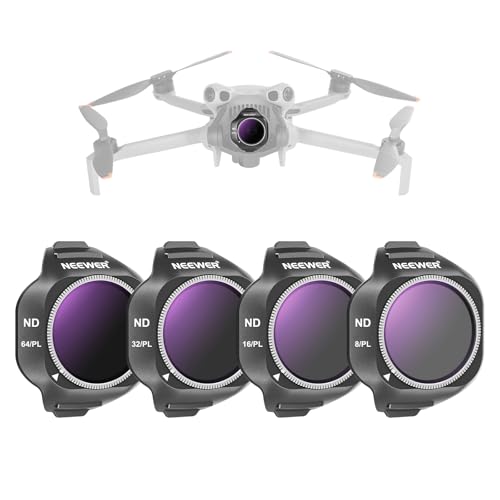 NEEWER ND/PL Filter Set Compatible with DJI Mini 5 Pro Drone Camera (ND8/PL+ND16/PL+ND32/PL+ND64/PL), Snap On Neutral Density Polarized ND Lens Filter Multicoated Photography Accessories, 4 Pack - size: Mini 5Pro, style: 4 Packs ND/PL