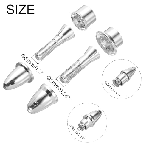 MECCANIXITY Propeller Adapter RC Plane Airplane Spinners, 3mm Aperture and 5/6mm Output Axle Propeller Adapter Saver for Shaft Brushless Motor Speed Controllers, Pack of 4 - size: 3mm x 5/6mm