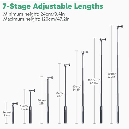 AKASO 47.2"/120cm Invisible Selfie Stick Tripod for 360 Action Camera