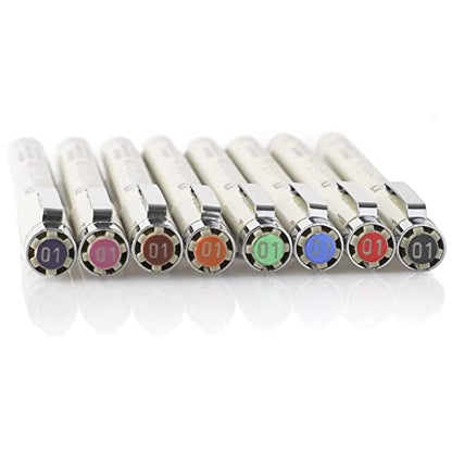 Sakura Cray-Pas Micron Pen Set 05 (.45mm) Micron Pen, 8 Count Micron Pens, Assorted Colors Drawing Pens