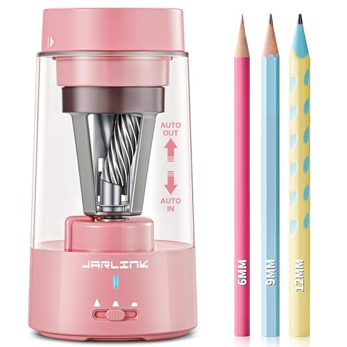JARLINK Fully Automatic Rechargeable Electric Pencil Sharpener - color: Pink