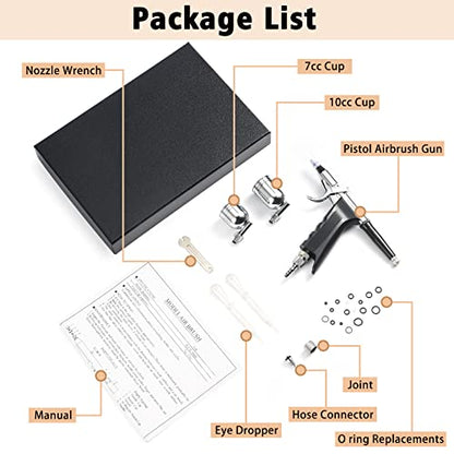 Airbrush Trigger Gun with 0.4 mm Needles 7 CC & 10 CC Cup - color: 166TH 0.4mm Airbrush Kit