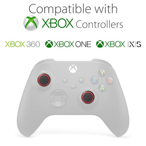 Fosmon Performance Thumb Grips Gaming Controller Joystick Caps, Red, 2 Pair - color: Black & Red (Set of 4)