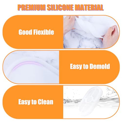 3 Pcs Oval Thickened Silicone Resin Tray Molds for DIY Trinket Storage