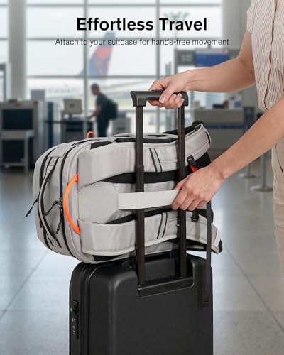 Tolaccea 30L Travel Laptop Backpack TSA Carry-On for Business Trips Commute - color: Light Gray