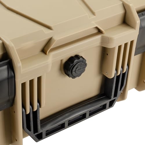 Eylar 18" Hard Camera Case Dry Box with Pull & Pluck Foam - Waterproof Gear Case, Lightweight Stacker Design for Camera, Lenses & Electronics (Tan) - color: Tan