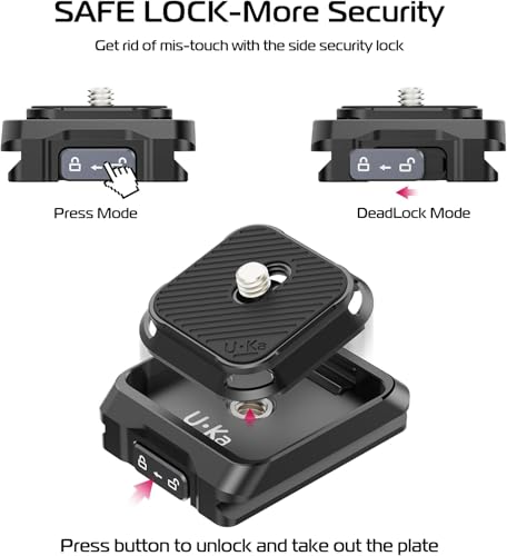 ULANZI UKA03 Quick Release Plate Base with 1/4'', 3/8" Screw, Camera Tripod Quick Release Mount Adapter Compatible with UKA01, UKA02/Arca Swiss (Only Base) - size: Base plate