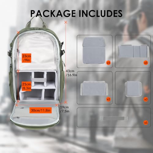 TARION Urban Camera Backpack for Photographers 21L ROVE FX21 Green - color: Green