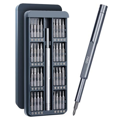 Deli 33-in-1 Precision Screwdriver Sets Magnetic Mini Repair Tool Kit for Home, DIY, Computer, Controller, Glasses, Drone, Watch, Phone, Pad, Switch, PS5, XBOX, Macbook, Electronic. Gift for man.