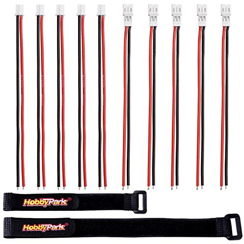 HobbyPark Tiny Whoop JST-PH 2.0 Connector Male & Female Cable for RC Battery JJRC H36 H67 Blade Inductrix E010 E013 (10-Pack)
