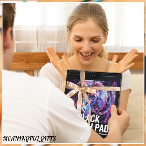 Black Paper Sketchbook 9 × 12 in, 30 Sheets, 160gsm Spiral Bound - size: 9×12 Inch (1 pack)