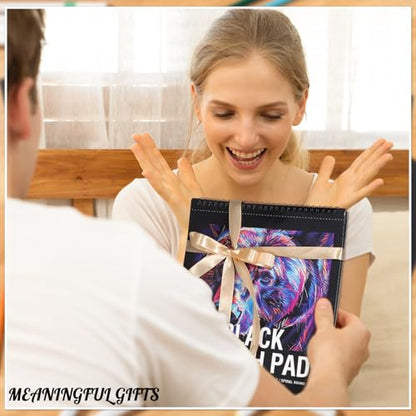 Black Paper Sketchbook 9 × 12 in, 30 Sheets, 160gsm Spiral Bound - size: 9×12 Inch (1 pack)