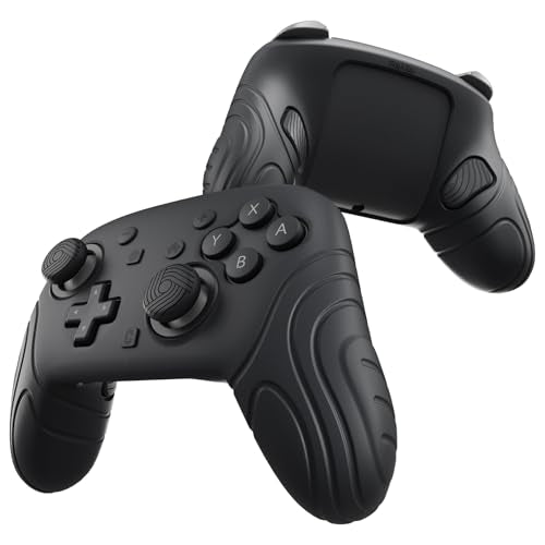 PlayVital for Nintendo Switch 2 Pro Controller Silicone Cover – Samurai Edition Protective Skin Case for Switch 2 Pro Controller with Back Button Caps & Thumb Grips & Stickers, Shockproof - Black - color: Black