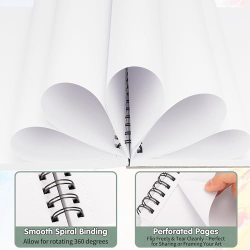 FIXSMITH 9"X12" Sketch Book, 100 Sheets, 68 lb/100gsm, 4 Pack Green - color: Sage Green, size: 9"x12"-4 Pack