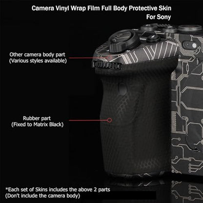 Camera Skin for Sony A7RIV A7R IV Anti-Scratch Vinyl Wrap Cartoon Film Body Protector Coat Photography Accessories Sticker(Honeycomb Black) - color: Honeycomb Black