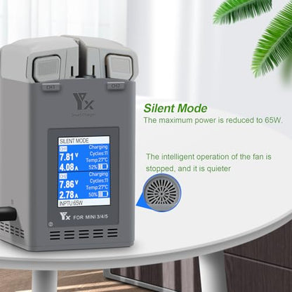 100W LCD Dual Fast Battery Charger for DJI Mini 5 4 3 Pro Drone