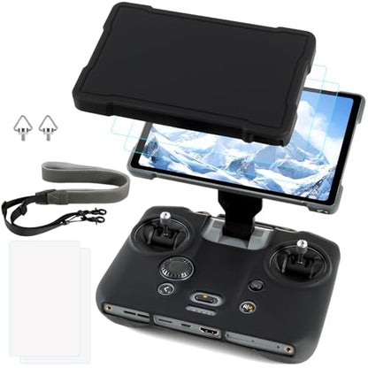 for DJI Mavic 4 Pro RC Pro 2 Silicone Case Combo w/Tempered Glass Screen Protector, Adjustable Neck Strap & Lanyard Screw - Essential Drone Controller Accessories