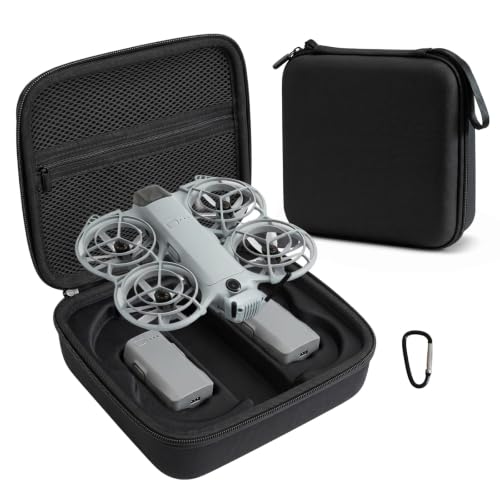 Carrying Case for DJI Neo 2, Portable Hard Shell Travel Case with Carabiner - color: black