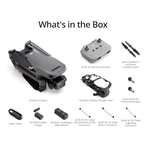 DJI Mavic 3 Classic, Drone with 4/3 CMOS Hasselblad Camera for Professionals, 5.1K HD Video, 46 Mins Flight Time, 15km Transmission Range, Smart Return to Home, FAA Remote ID Compliant - style: DJI Mavic 3 Classic