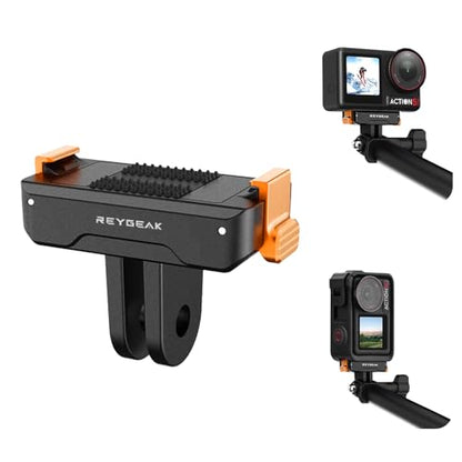 REYGEAK Quick Release Adapter for DJI OSMO 360/Action 5Pro/4/3,Magnetic Clamp Mount with Dual-Claw for DJI OSMO Action Accessories(One Pack)