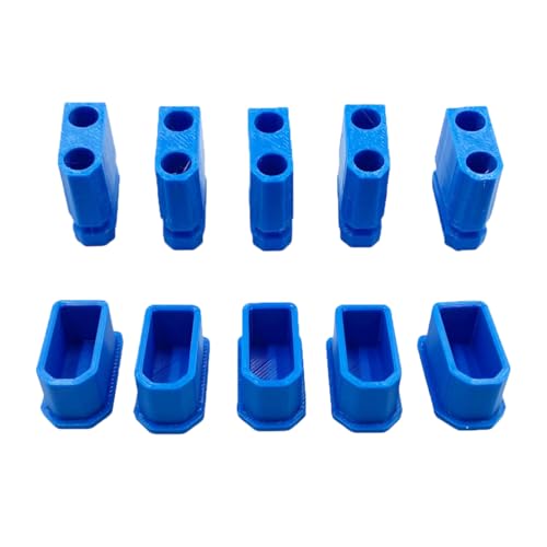 5 Pairs XT90 Male and Female Dust Covers - 3D Printed PETG Waterproof Connector Protectors, Insulated Anti-Short Circuit Caps for Drone/Robotics/LiPo Battery with Visible Layer Texture - color: Blue, size: Mx5+Fx5