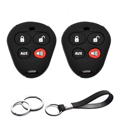 2pcs Compatible with Viper Python Avital Valet Auto Mate Smart 4 Buttons Key Fob Cover Case Key Chain Protector Keyless Entry Remote Holder