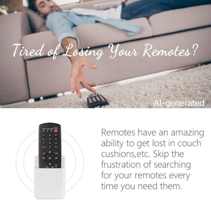 2 Pcs Remote Control Holder Wall Mount, TV Controller Holder, Self Adhesive Remote Holder, Wall Pen Holder Storage Accessories for Home Office School (White) - color: White&2Pcs