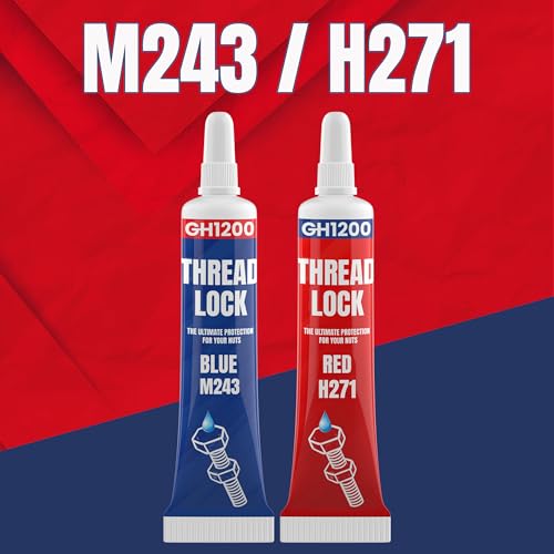 GH1200-6gx2 Pack Thread Lock Medium and Strong Strength for Nuts, Bolts, and Metals, Threadlocker Lock Tight & Seal Fasteners with Stable and Consistent Performance - style: (a) 2PCs x 6g combo