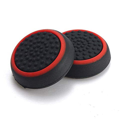 Silicone Thumb Stick Joystick Cap Analog Grip Thumbsticks Cap Cover Case for Switch NS Controller (Black-Red) - color: Black-Red