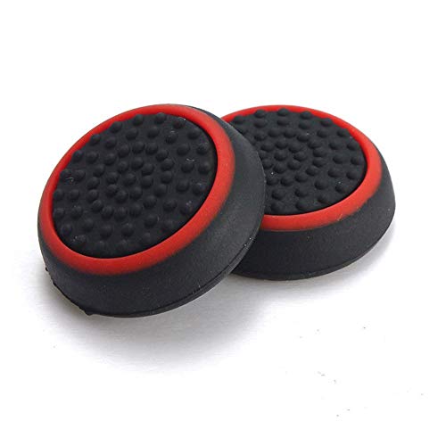 Silicone Thumb Stick Joystick Cap Analog Grip Thumbsticks Cap Cover Case for Switch NS Controller (Black-Red) - color: Black-Red