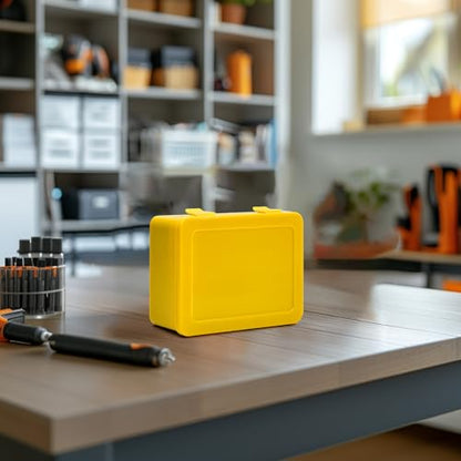 ALCYON Battery Organizer Box for 24 AA & 30 AAA Batteries-Yellow - color: yellow