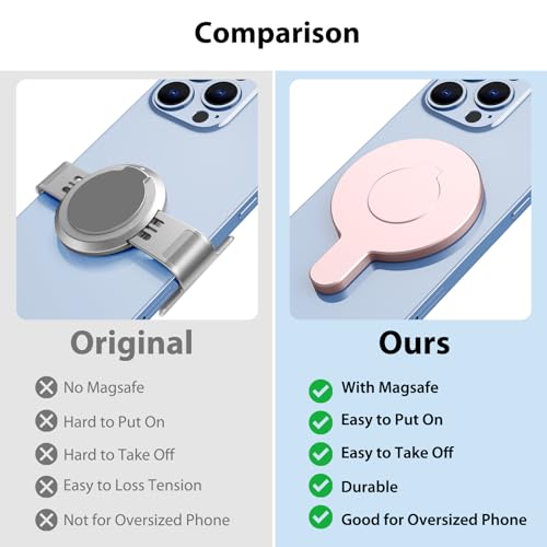 Magnetic Phone Clamp for DJI, Adapter Mount Clip for DJI Gimbal Accessory - color: Pink