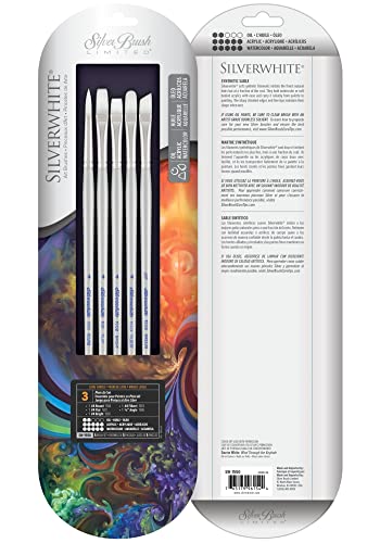 Silver Brush Limited Silverwhite Plein Air Watercolor Paintbrush Set, 5pc - style: 5 Pc, Plein Air Set