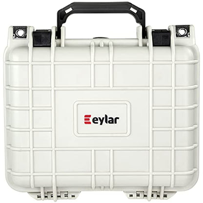 Eylar Small 10.62" Gear, Equipment, Hard Camera Case Waterproof with Foam TSA Standards (White) - color: White