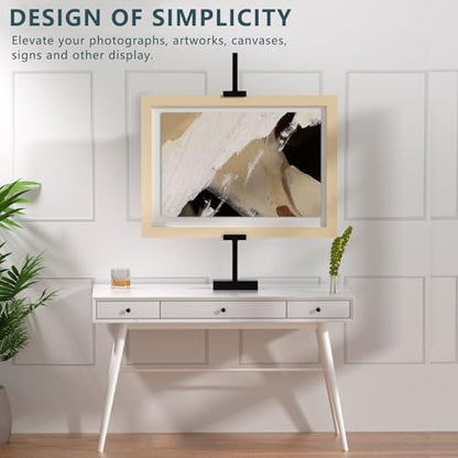 31.5"H Adjustable Tabletop Picture Frame Stand, Tabletop Easel Stand, Black - color: Black