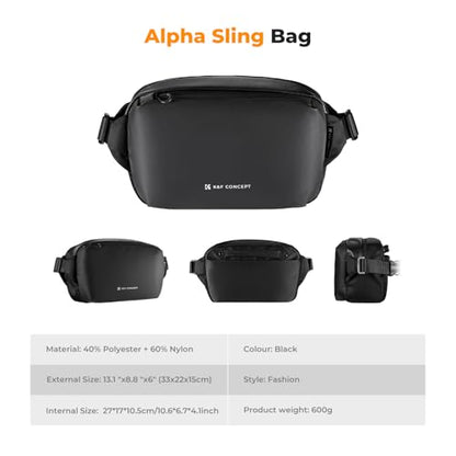 K&F CONCEPT Camera Sling Bag, Everyday Shoulder Crossbody Bag - color: 02 All Black Medium
