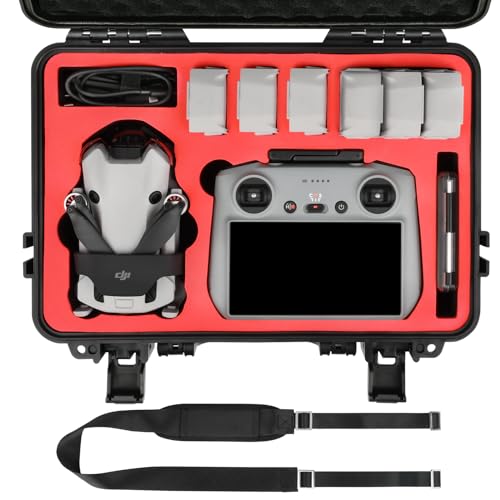 Hard Case for DJI Mini 3 Pro: with Custom Foam for DJI Mini 3/4 Pro Drone - color: Black
