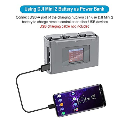 LCD Two-Way Battery Charger Hub for DJI Mini 4K,2,2 SE Drone