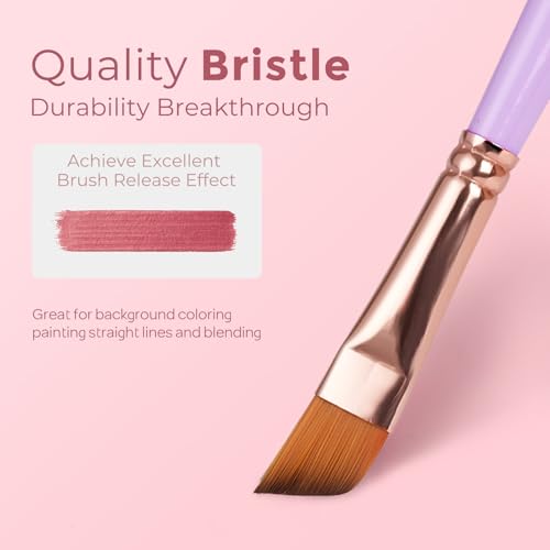 Nicpro 12pcs Artist Paint Brush Set, Paint Brushes for Acrylic Painting - color: Macaron