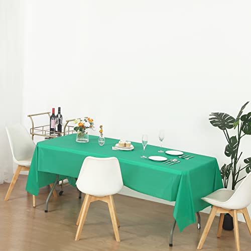 Evershine (12-Pack Heavy Duty Plastic Table Covers Tablecloth (Reusable) (Rectangle 54" X 108", Emerald Green) - color: Emerald Green, size: 12 PACK Rectangle 54" X 108"