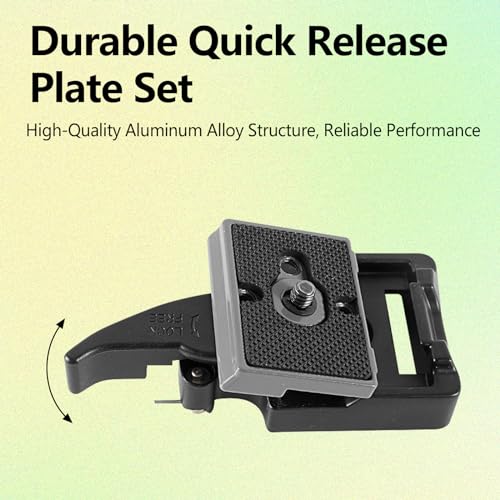 2 Pack Tripod Adapter Quick Release Plate Universal for Camera Tripod Head Rapid Mounting Plate Adapter Fit for 200pl-14 Rc2 Black Quick Release Plates for Camera Tripods (Black)